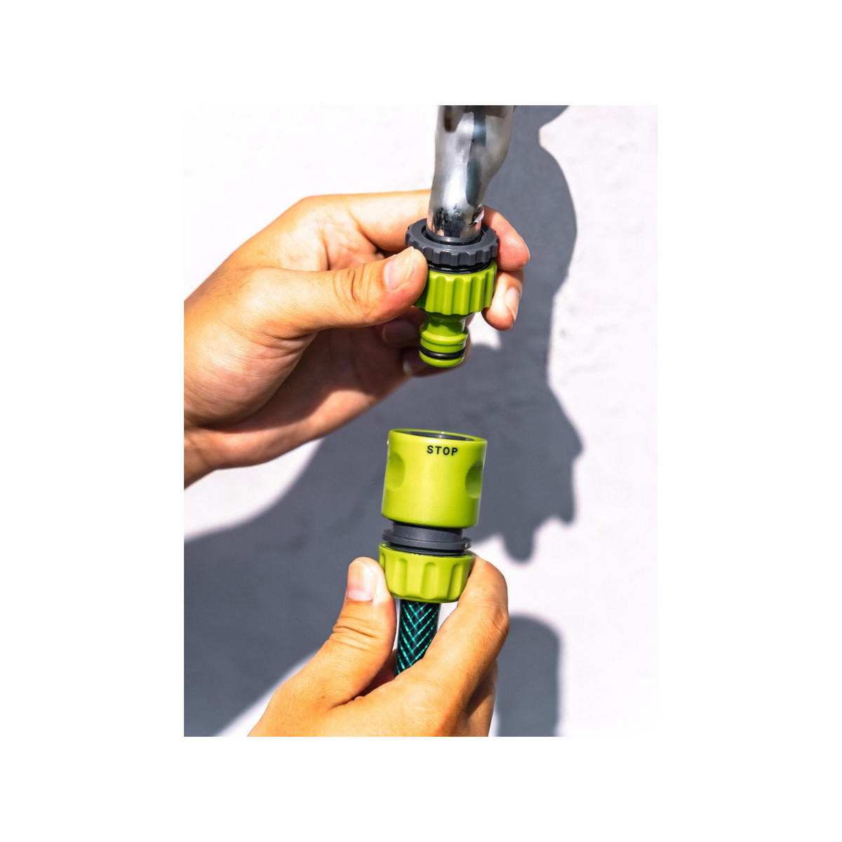 SPRITZ- und Reinigungspistole - 8 Düsen - Komplettset mit Anschlüssen - Grün, Kunststoff (14/6/21cm) - SUAN