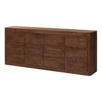 SIDEBOARD Sheesham 200x40x80 rot-braun gebeizt TORONTO #170 - Dunkelbraun, Holz (200/80/40cm) - Massivmoebel24