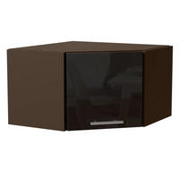 ECKHÄNGESCHRANK Essen W10/60/36 Schwarz Hochglanz / Lava Matt 60 / 60 / 36cm - Schwarz Hochglanz/Dunkelgrau, Holz/Holzwerkstoff (60/36/60cm) - Feldmann-Wohnen