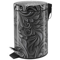 KOSMETIKEIMER Floral - Schwarz/Grau, Kunststoff/Metall (17/25/25cm) - Sanilo