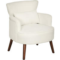 SESSEL 69/69,5/78 cm in Cremeweiß mit Flügelrücken und Holzbeinen - Creme, Kunststoff (69.5/78/69cm) - BEAOK