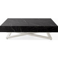 COUCHTISCH Cavetta U höhenverstellbar ausziehbar, Marmor Schwarz 120-200/80/27-76 cm - Kaschmir/Beige, Holzwerkstoff/Metall (80/200/76cm) - WFL GROUP