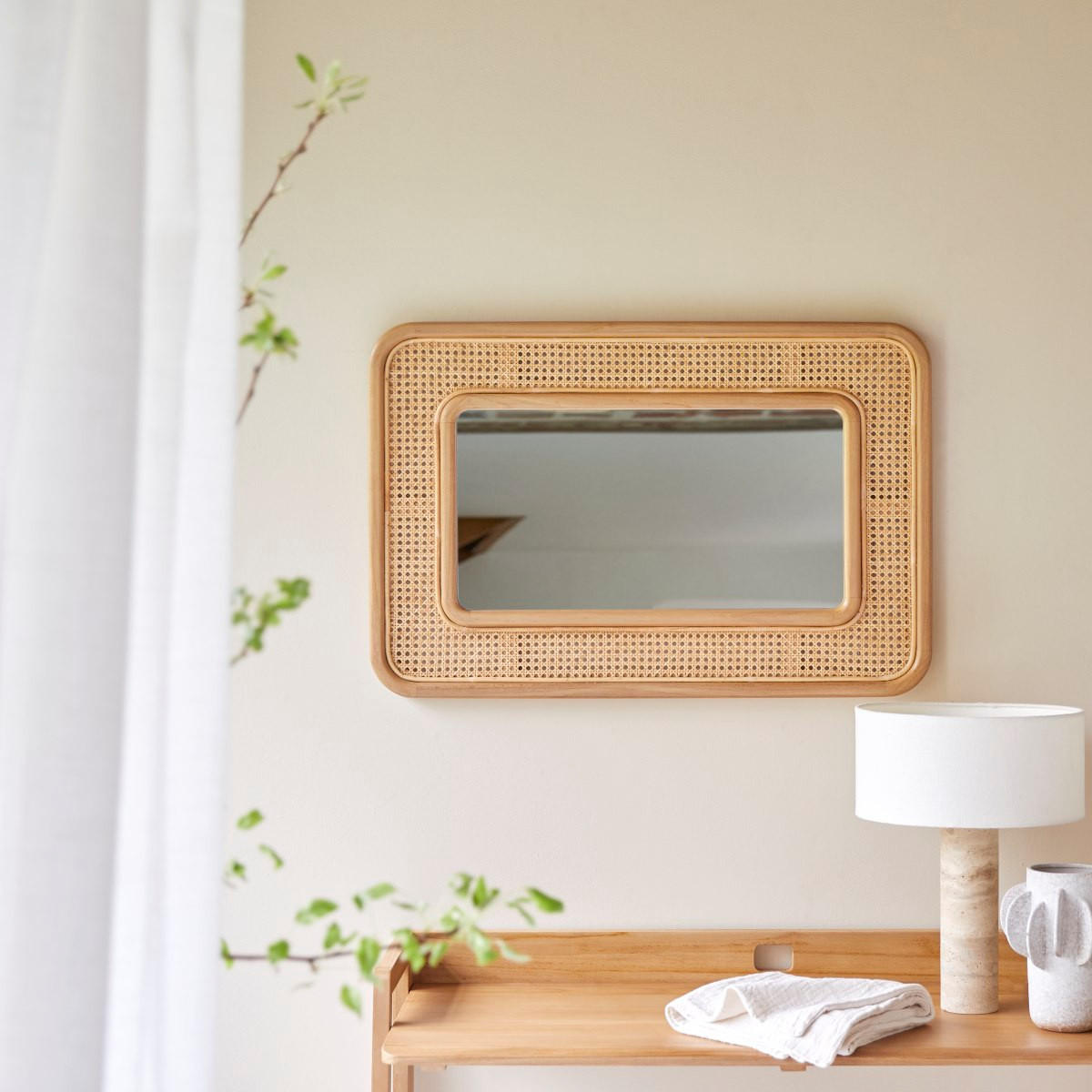 SPIEGEL Côme Natur aus Teak - Naturfarben, Holz (60/90/35cm) - Tikamoon