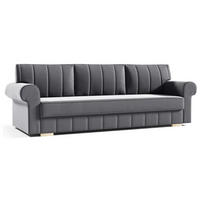 SCHLAFSOFA INES, Sofa mit Schlaffunktion und Bettkasten, Farbe: Dunkelgrau, Veloursstoff - Dunkelgrau, Textil (237/90/85cm) - Sepro Meble