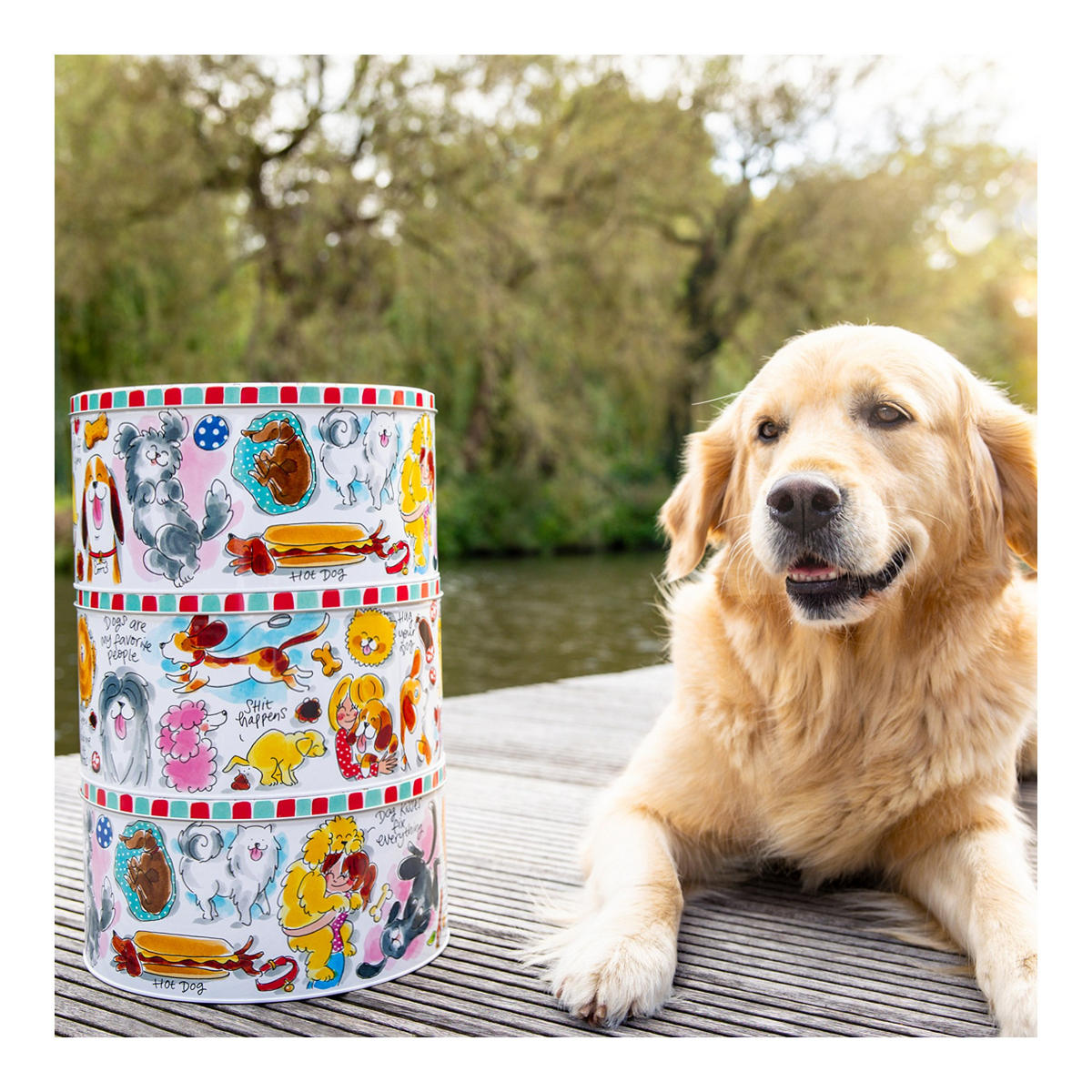 DOSEN Hund in Bunt - 24cm - Multicolor, Metall (24/12/24cm) - Blond Amsterdam