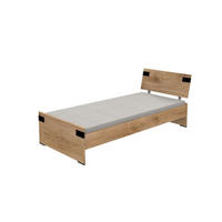 JUGENDBETT Liverpool in Plankeneiche und Graphit 120x200 cm - Braun, Holzwerkstoff (120/200cm)