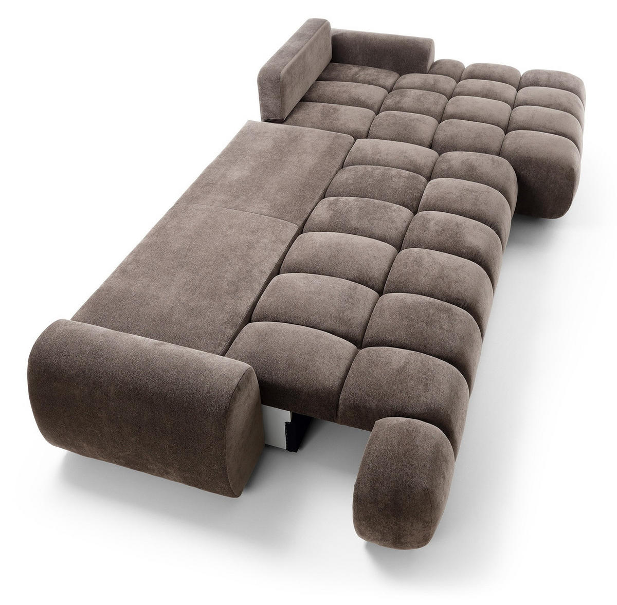 ECKSOFA 340 cm Valerio II, Schlaffunktion, Bettkasten, Rechts, Braun - Braun, Holz (177/340cm) - Emporius