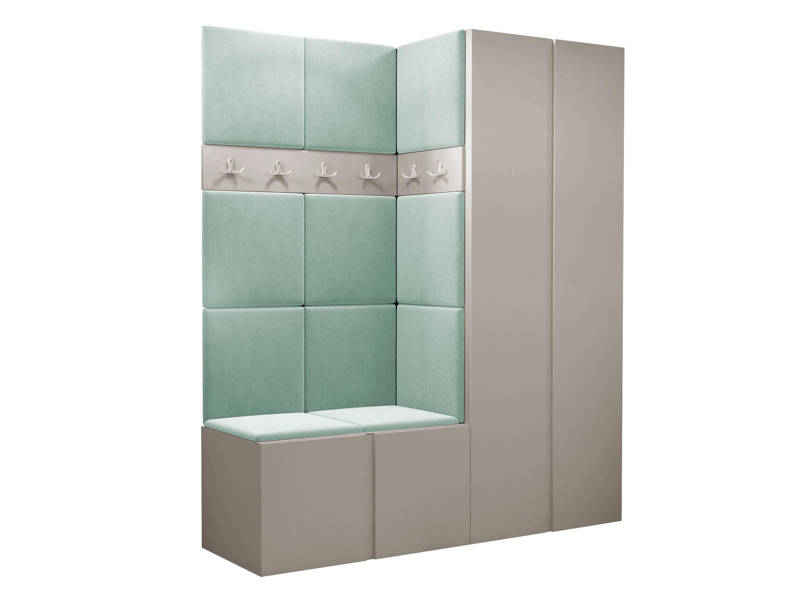 GARDEROBEN-SET Orion III - Kaschmir/Mintgrün, Holzwerkstoff/Kunststoff (158/186/46cm) - MIRJAN24