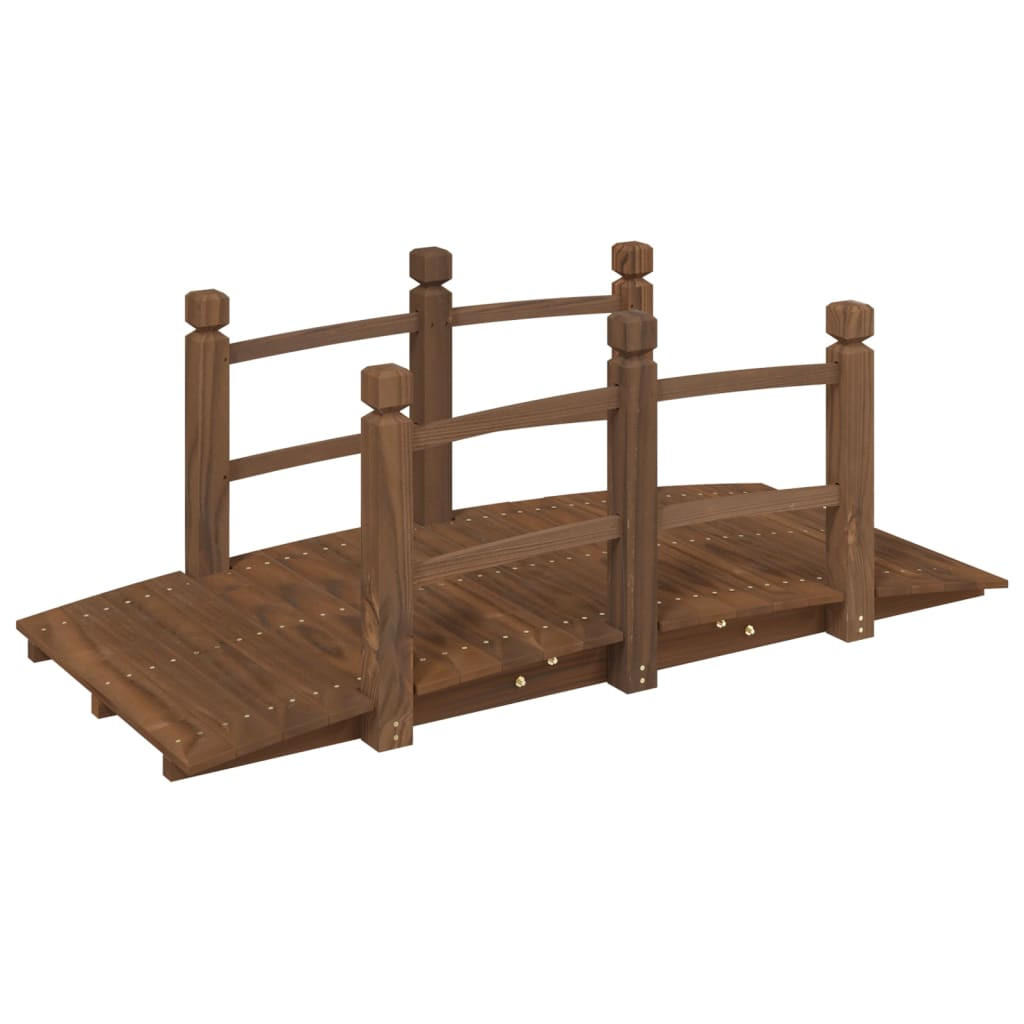 HOLZBRÜCKE mit Geländer ROBBI Braun | 150x67x56cm | Gartenbrücke mit Geländer Teichbrücke - Braun, Holz (67/150/56cm) - DELUKE