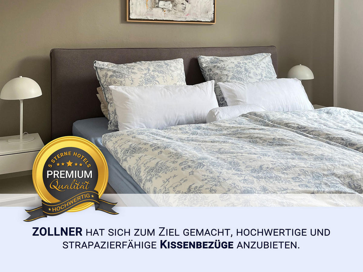 KISSENBEZUG, 2er-Set, 40x80 cm, 100% Baumwolle - Weiß, Textil (40/80cm) - Zollner