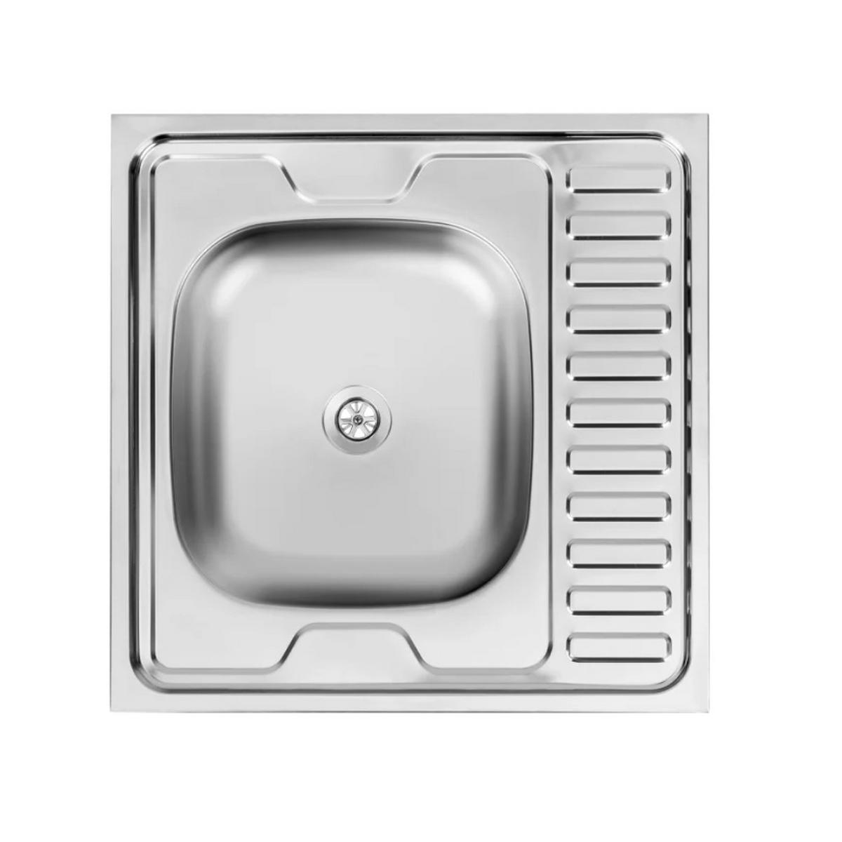 SPÜLUNTERSCHRANK 60cm mit Spüle + Armatur + Siphon Sonoma-Eiche - Sonoma Eiche, Holzwerkstoff (60/60/60cm) - Stamar