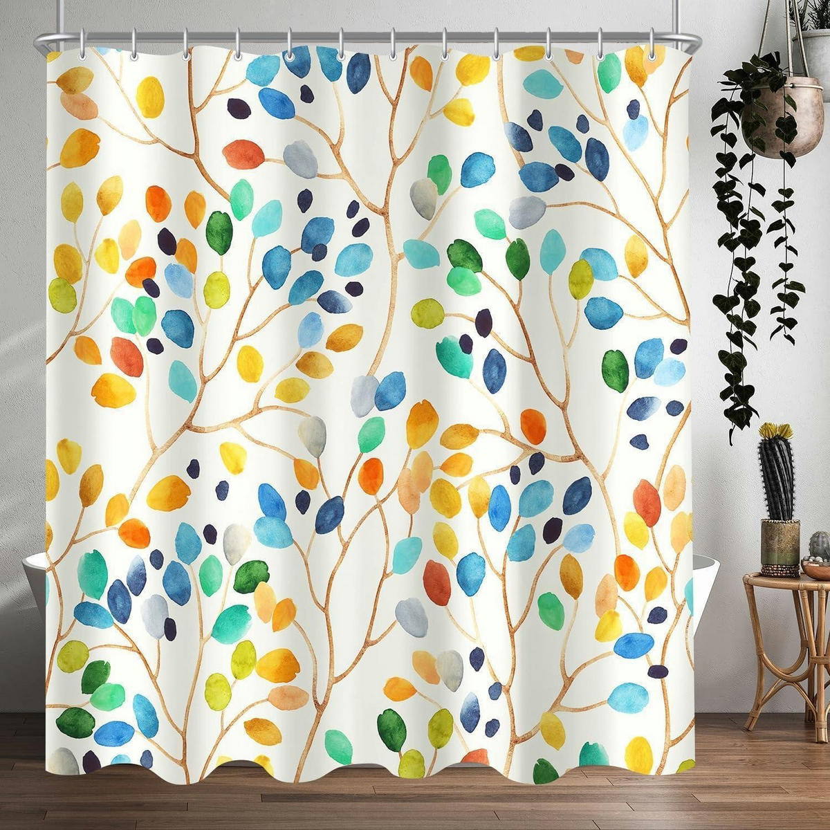 DUSCHVORHANG Bunter Baum 180 x 160 cm - Multicolor, Textil (180/160cm)