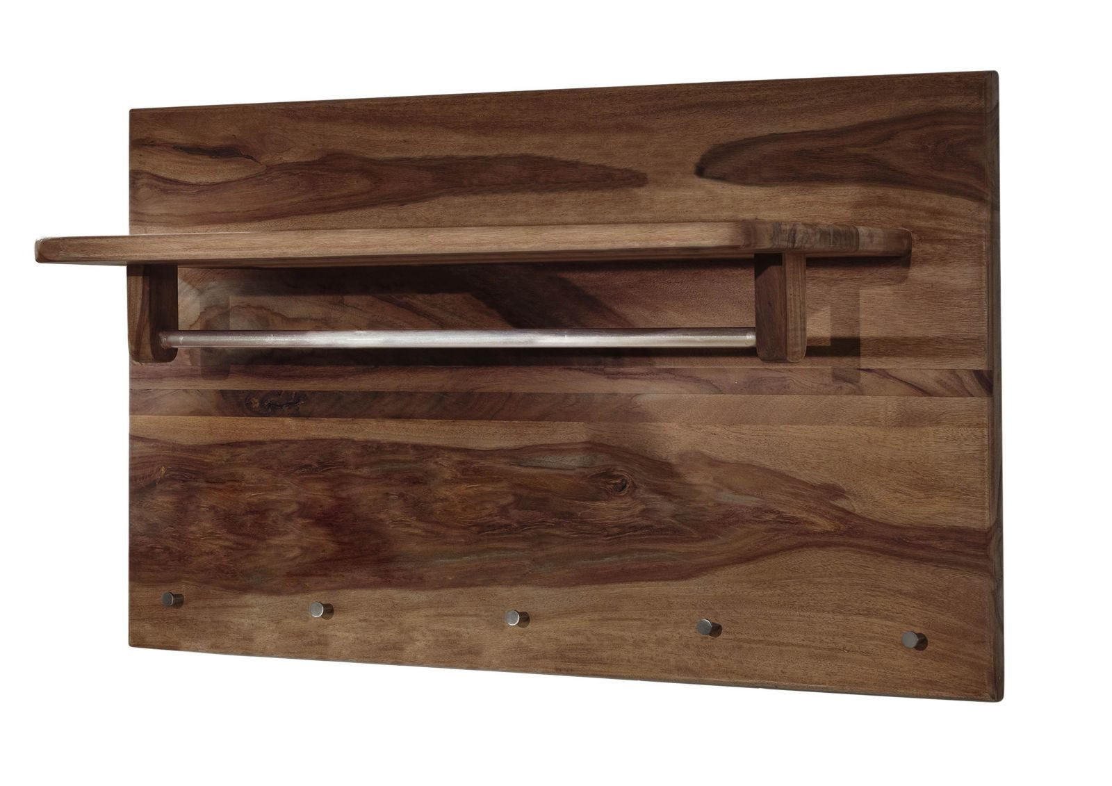 WANDGARDEROBE Sheesham 100x32x60 rot-braun gebeizt TORONTO #146 - Dunkelbraun, Holz (100/60/32cm) - Massivmoebel24