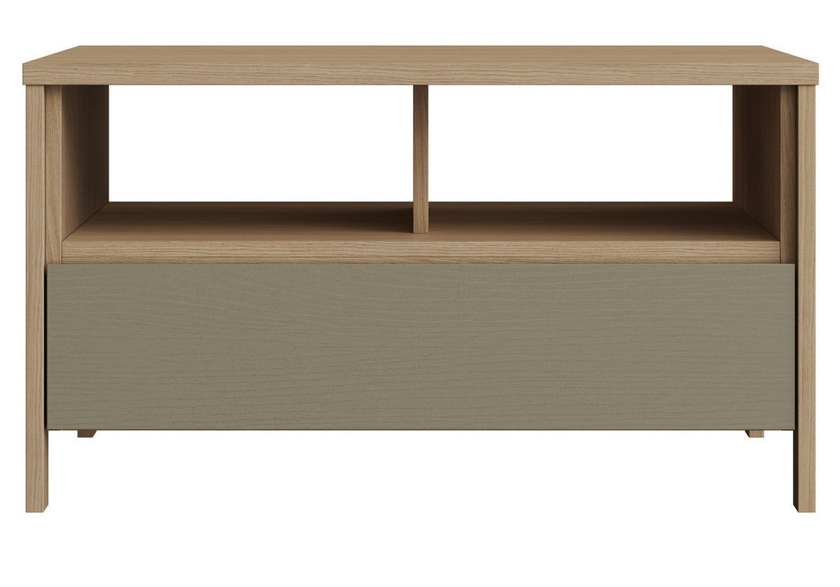 COUCHTISCH Salbei, Eiche, Beistelltisch skandinavisch 80 x 60 cm, Soft-Close - Eichefarben/Salbeigrün, Holzwerkstoff/Metall (46/60/80cm) - Furn.Design
