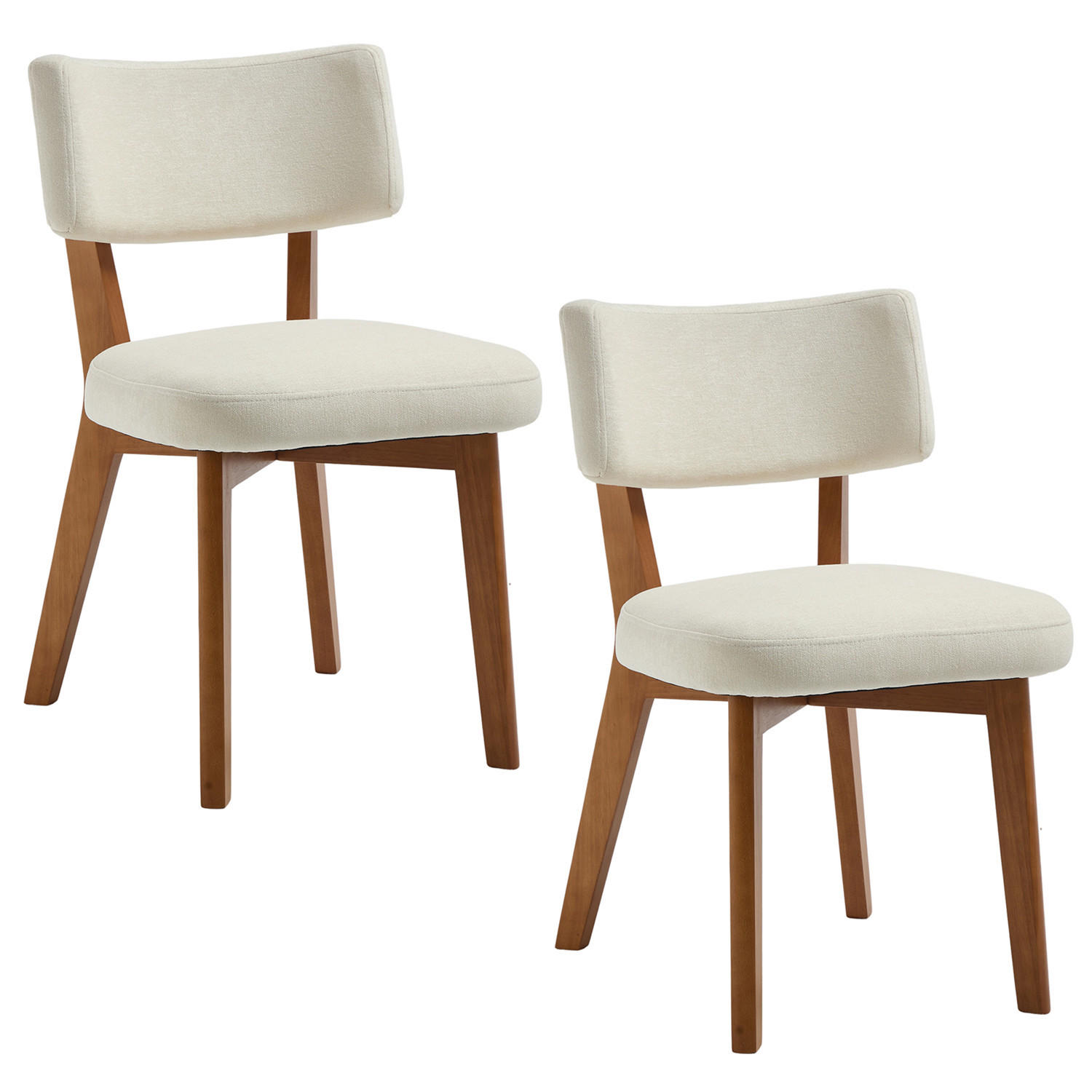 ESSZIMMERSTUHL 2er Set gepolstert Holzbeine beige - Beige, Holz (47/77/54.5cm) - Kaket