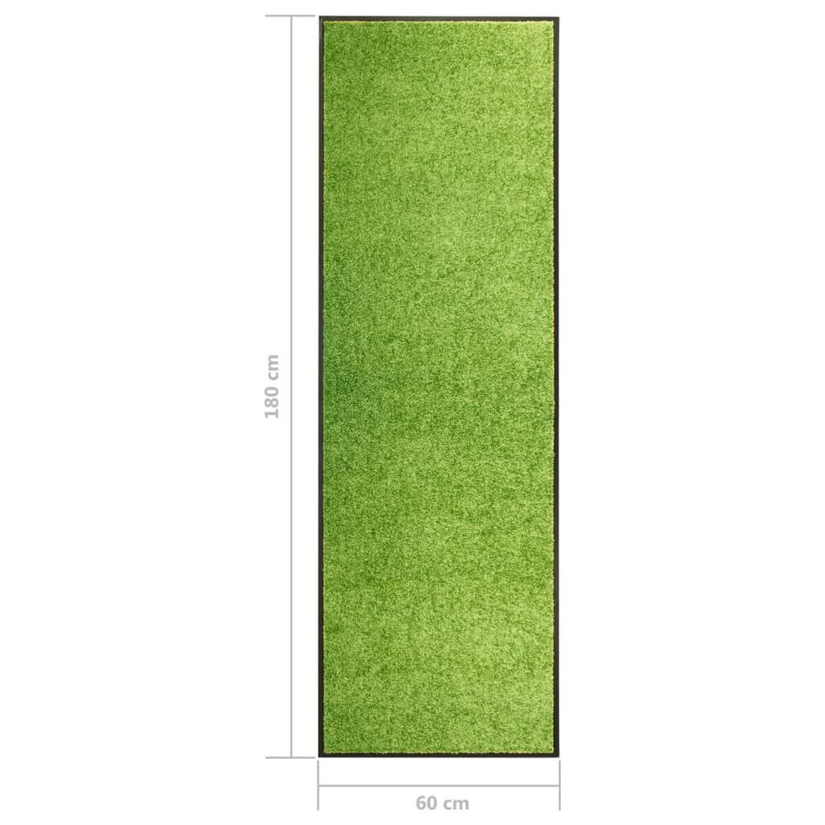 FUSSMATTE Waschbar Grün 60/180 Cm - Grün, Textil (60/180cm) - vidaXL