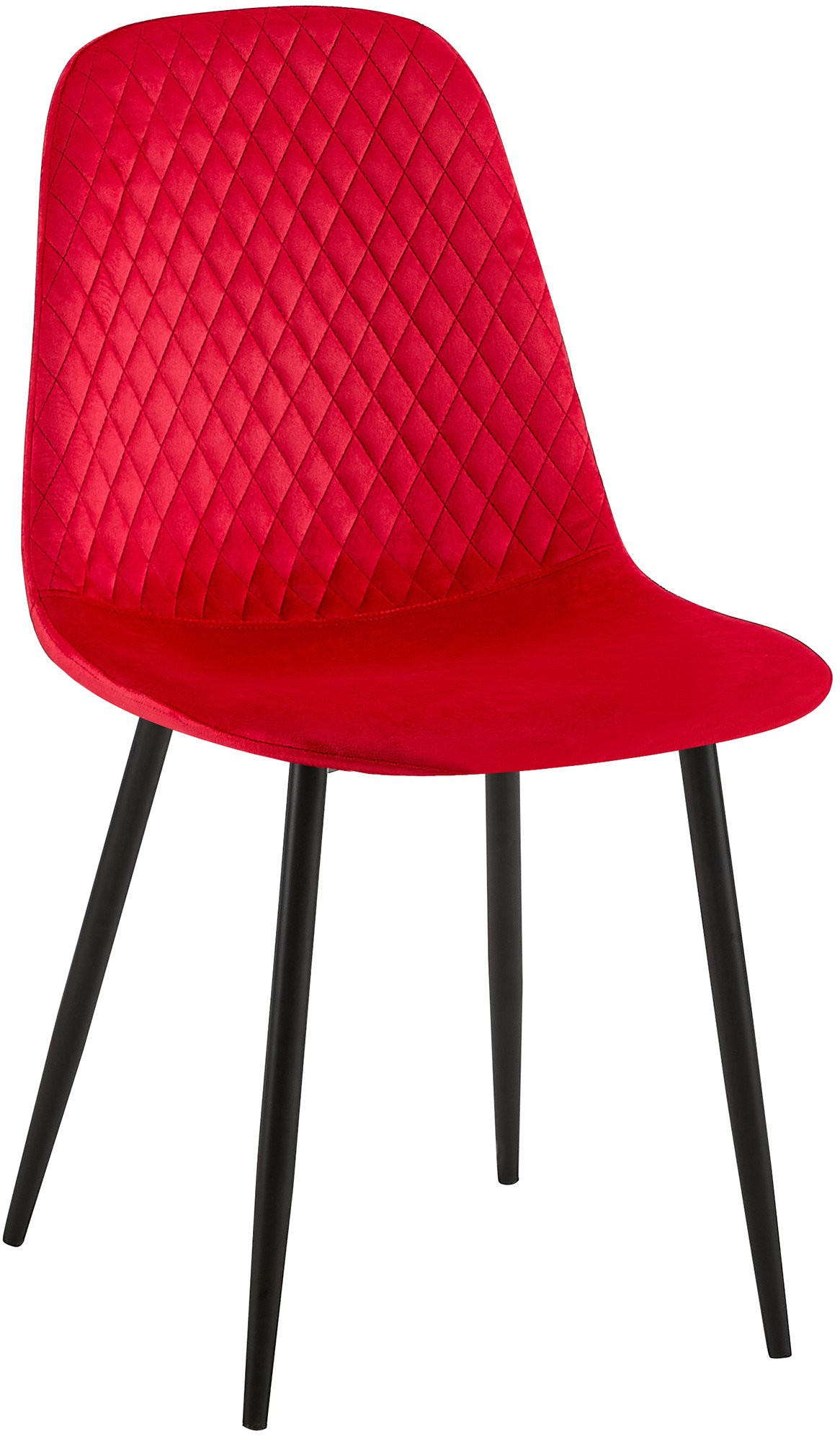 STUHL Samt Rot - Rot/Schwarz, Textil/Metall (44/88/54cm) - CLP