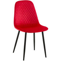 STUHL Samt Rot - Rot/Schwarz, Textil/Metall (44/88/54cm) - CLP