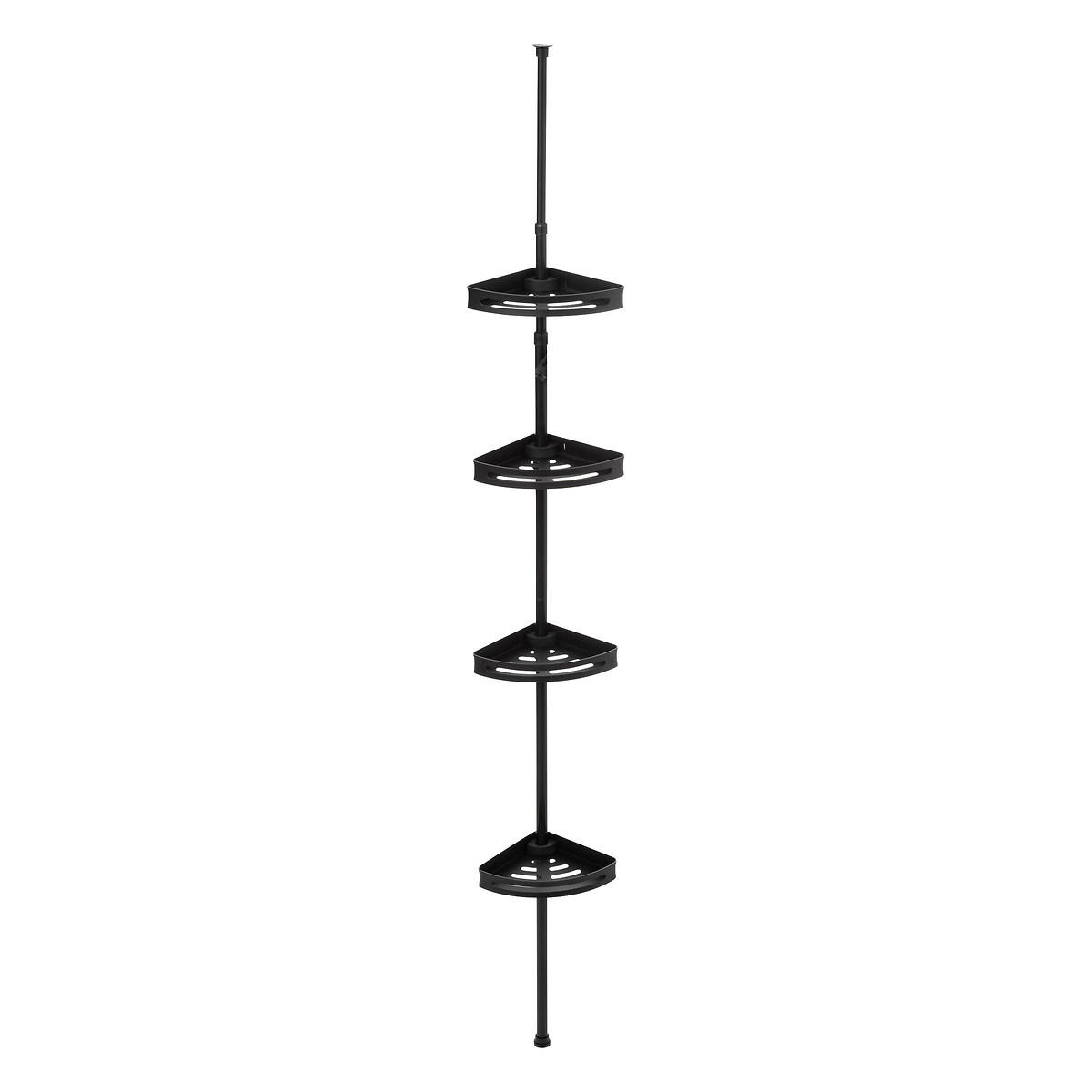 TELESKOPREGAL für die Dusche 20,5/20,5/240 cm - Schwarz, Metall (20.5/240/20.5cm) - 5five Simply Smart