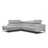 ECKSOFA MORELLO 5-Sitzer, silberfarben - Silberfarben/Schwarz, Holzwerkstoff/Textil (158/269cm) - Courtois Laville