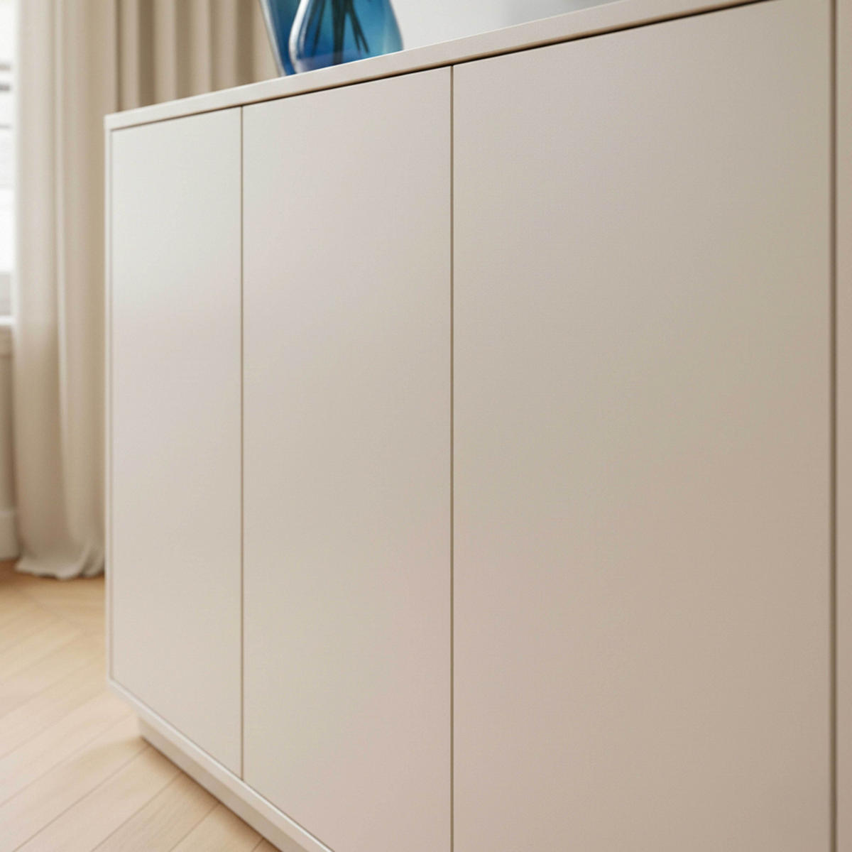 SIDEBOARD 160 cm, Ekru - Weiß, Holz (45/80/160cm) - Oviala