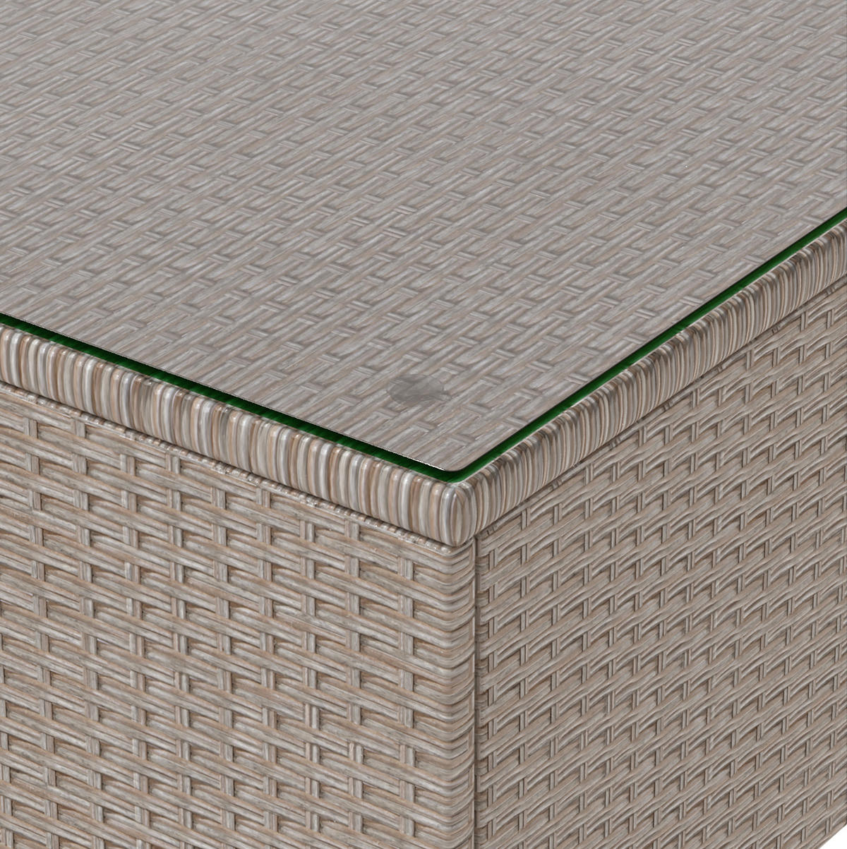 GARTENSET 196x136x67cm beige aus Polyrattan und Stahl, wasserdicht - Beige, Metall - Modfu