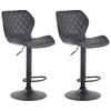 BARHOCKER 2er Set Lederlook schwarz - Schwarz, Textil/Metall (47/88/51cm) - CLP