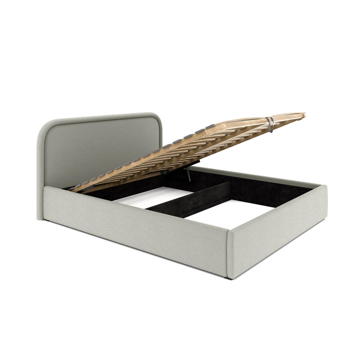 POLSTERBETT Juko 200x200 cm, Grau - Grau, Textil (200/200cm) - Fedve