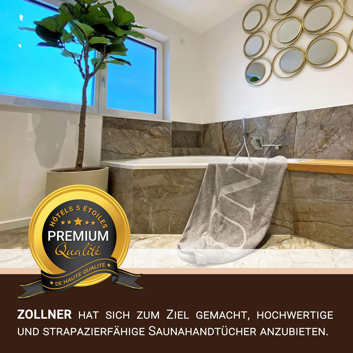 SAUNATUCH, 80 x 200 cm, 100% Baumwolle, Grau - Grau, Textil (80/200cm) - Zollner