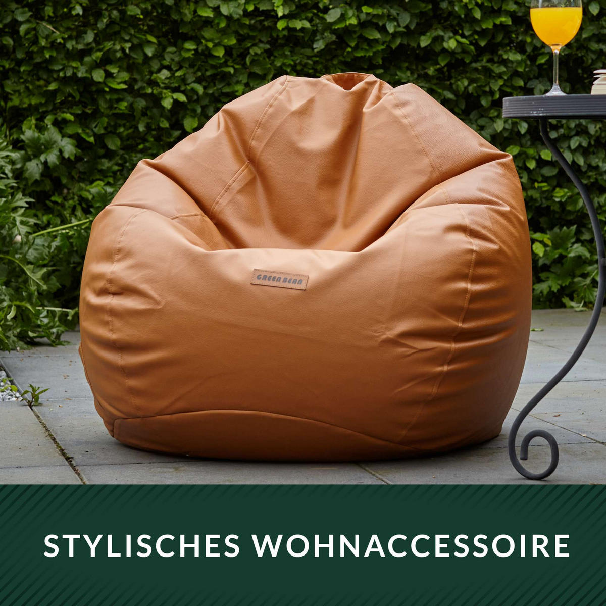 INDOOR SITZSACK Scoop Kunstleder - Hellbraun, Textil (90/70/70cm) - Green Bean