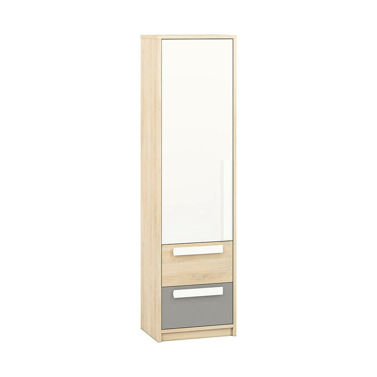 KLEIDERSCHRANK – DROP 0401 – 55 cm – Drop – Weiß - Weiß, Holzwerkstoff (55/199/40cm) - hi-markt