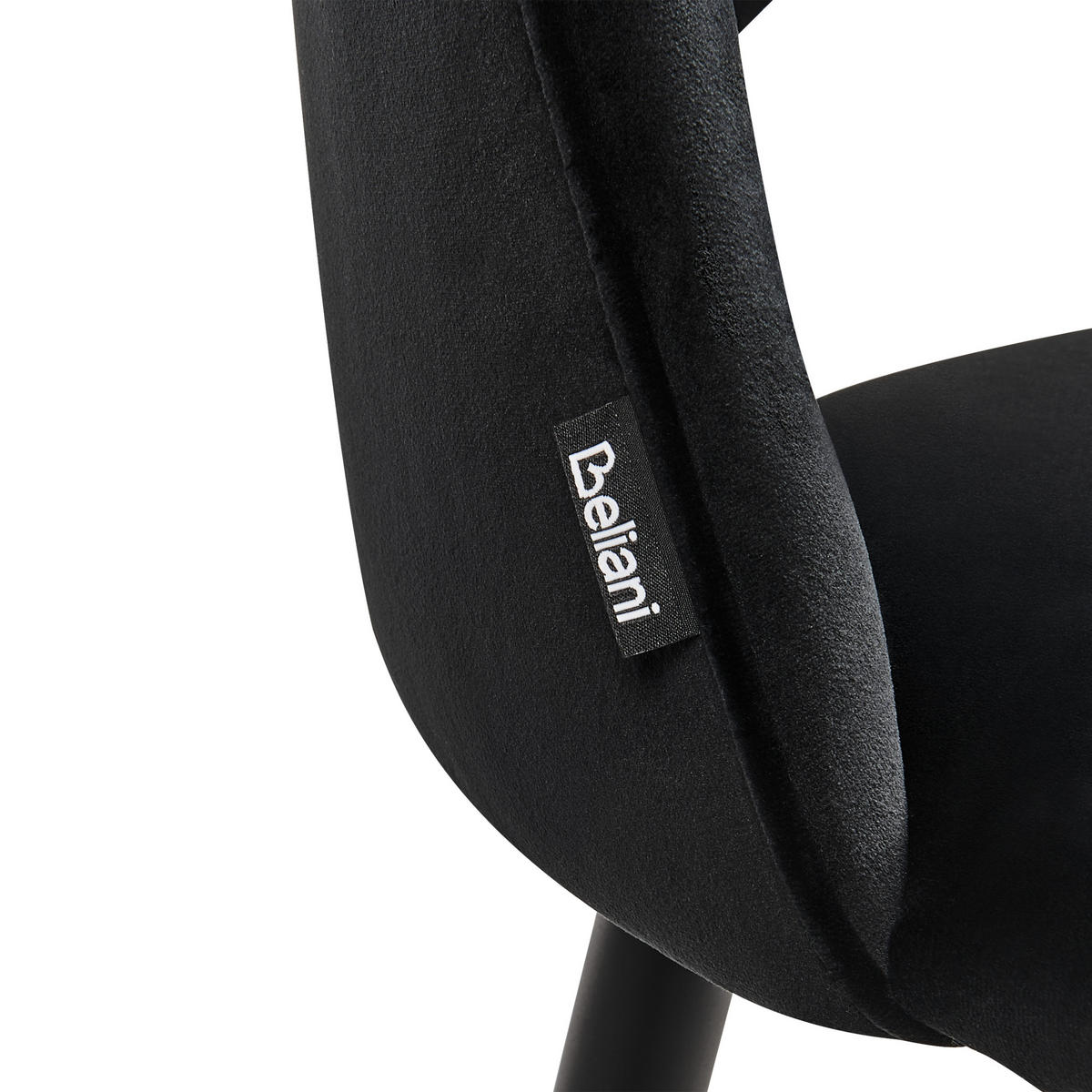 ÉTKEZŐSZÉK 2 darabos Szett Bársony Fekete Magalia - fekete, textil/fém (48/83/44cm) - Beliani