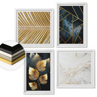WANDBILDER 4er-Set - 50x50 cm & 40x60 cm Weißer Rahmen - Moderne Pflanzenmuster - Weiß, Kunststoff (50/50cm) - ArtPrintCave