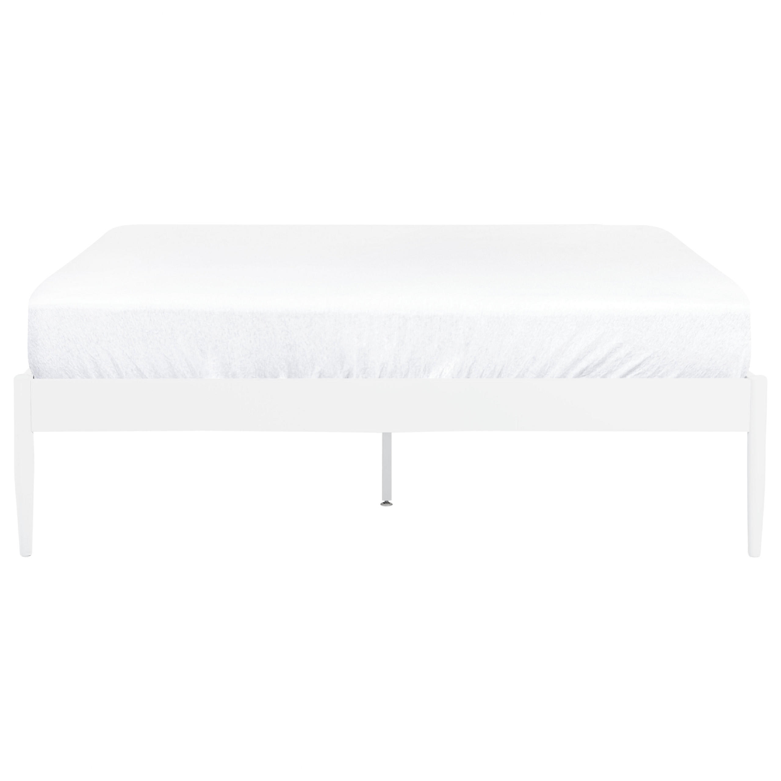 BETT mit Lattenrost 160x200 cm Weiß Vaurs - Weiß, Metall (160/200cm) - Beliani