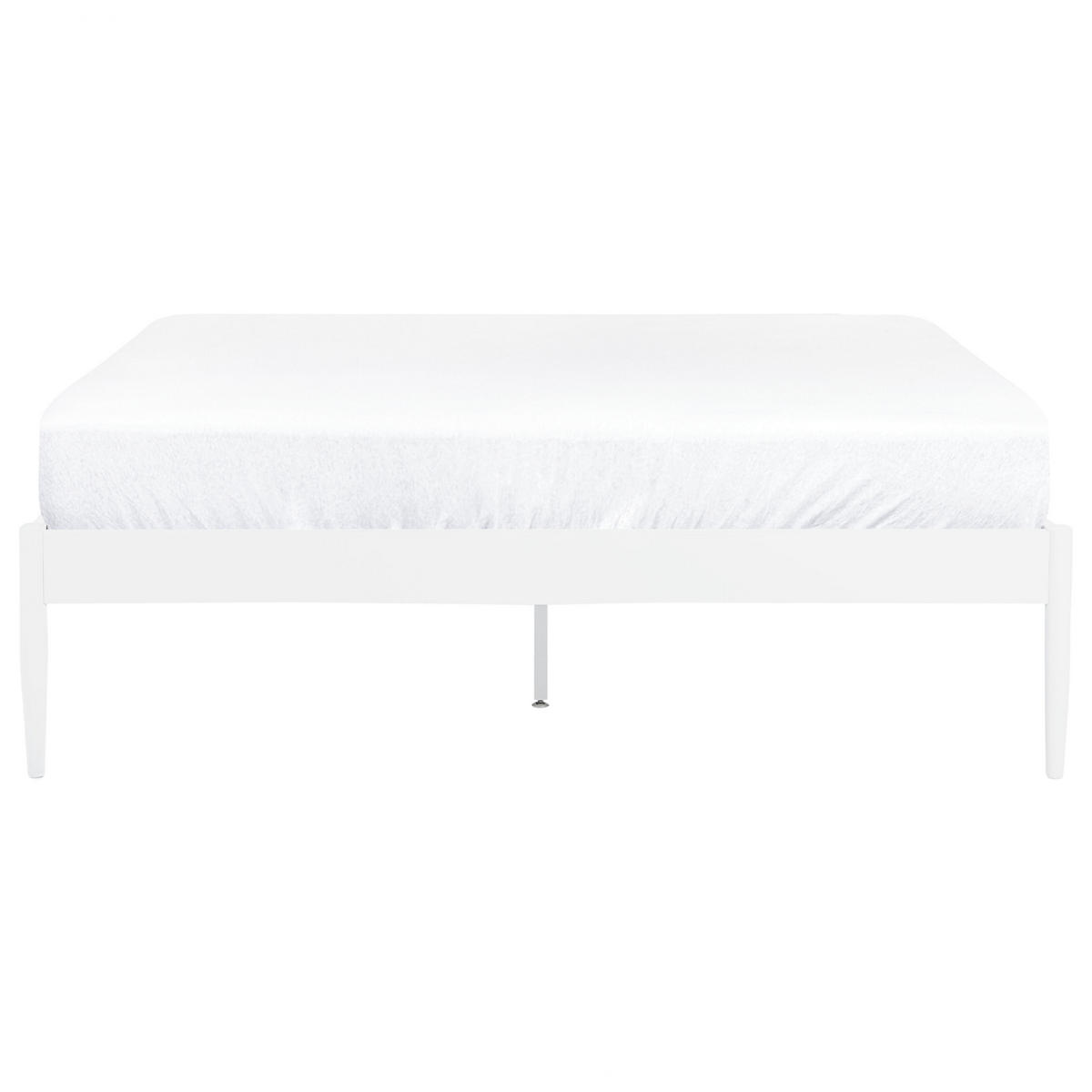 BETT mit Lattenrost 160x200 cm Weiß Vaurs - Weiß, Metall (160/200cm) - Beliani