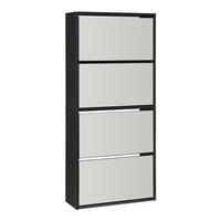 SCHUHKIPPER Lund - Schwarz, Holzwerkstoff (24/134/60cm) - [en.casa]