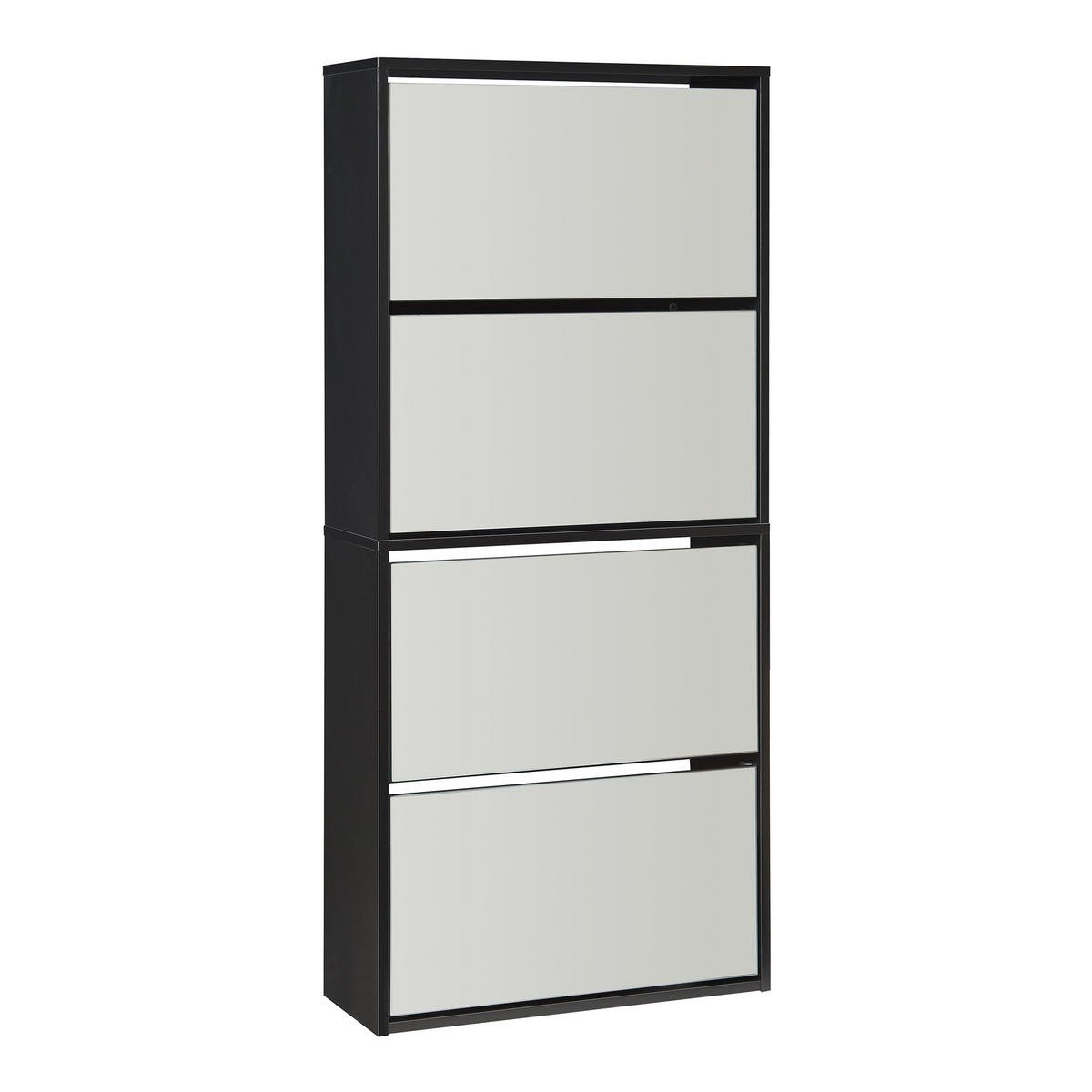 SCHUHKIPPER Lund - Schwarz, Holzwerkstoff (24/134/60cm) - [en.casa]