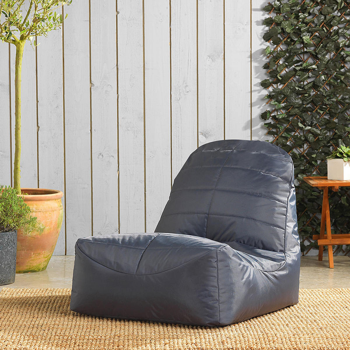 SITZSACK mit Rückenlehne Vista - Grau, Kunststoff (78/73/102cm) - Veeva