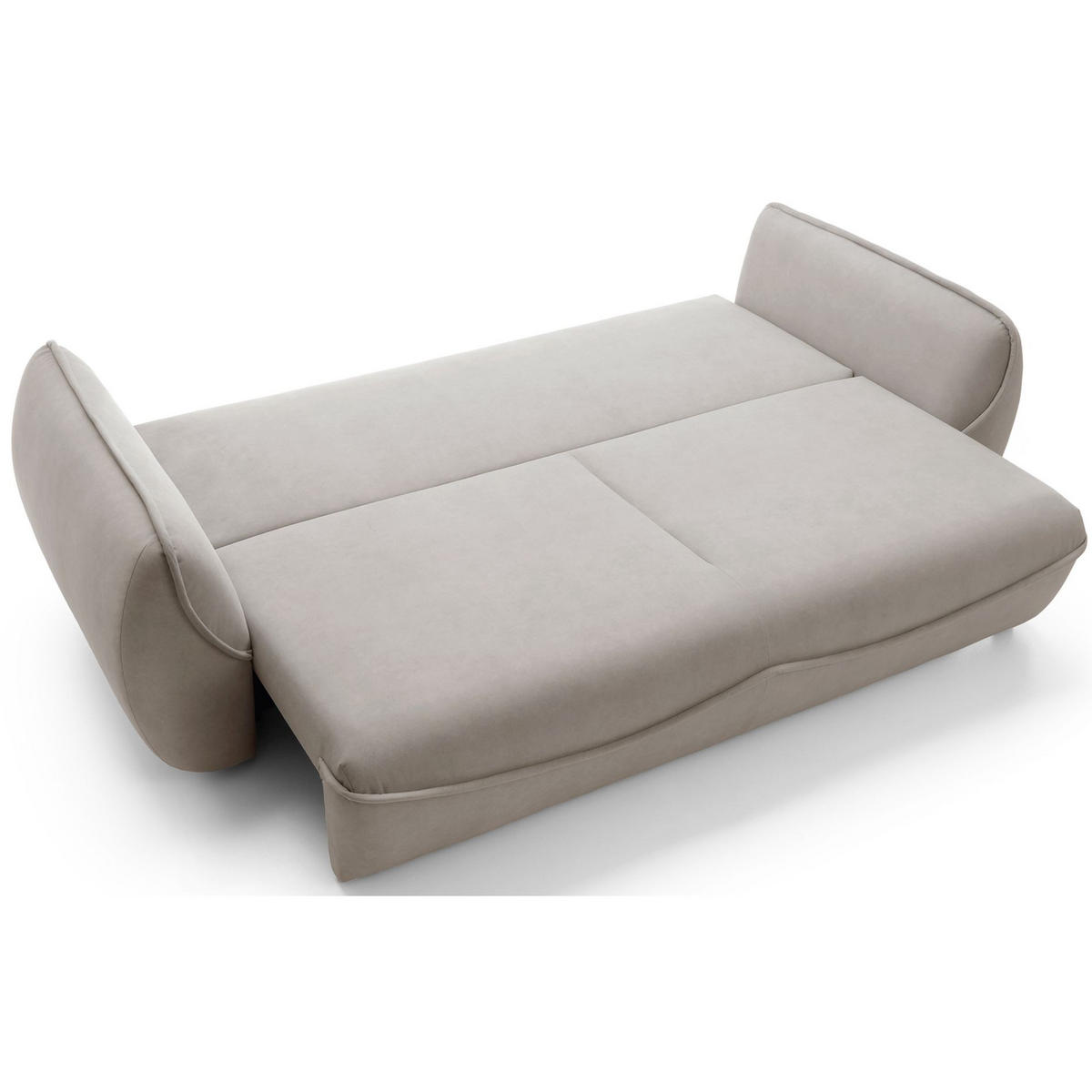 3-SITZER SOFA Cutie Beige Easy-Clean-Velours - Beige/Schwarz, Textil (257/90/114cm) - Selsey