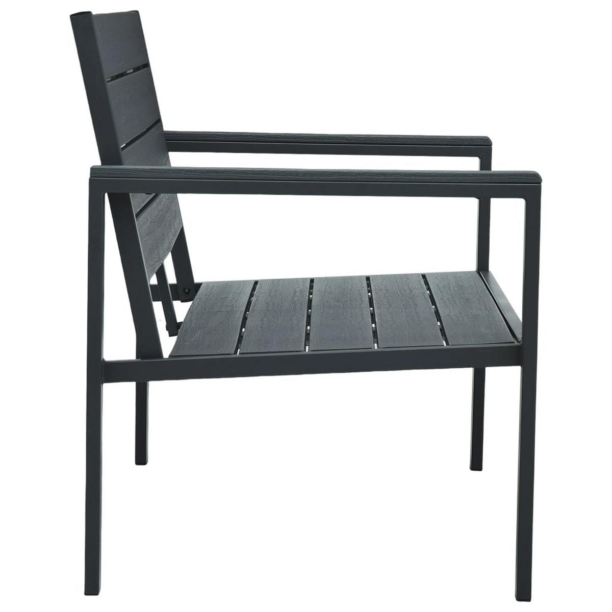 GARTENBANK 120 Cm Hdpe Grau Holz-Optik - Grau, Kunststoff (120/78/64cm) - vidaXL
