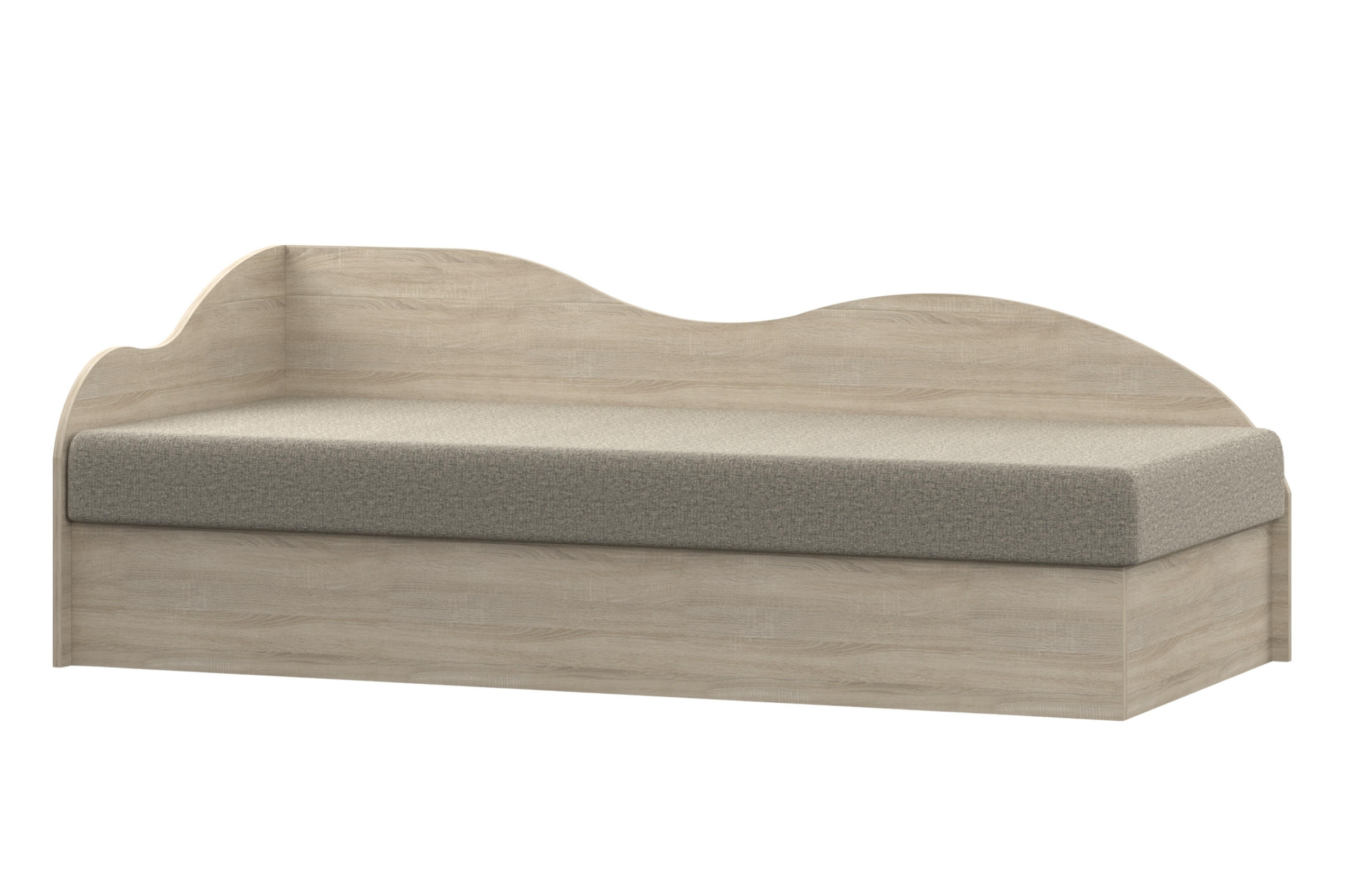 JUGENDBETT MIKI 90/200 cm in Eiche Sonoma/Beige - Eichefarben/Beige, Holzwerkstoff (90/200cm) - Deine Möbel 24