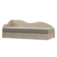 JUGENDBETT MIKI 90/200 cm in Eiche Sonoma/Beige - Eichefarben/Beige, Holzwerkstoff (90/200cm) - Deine Möbel 24