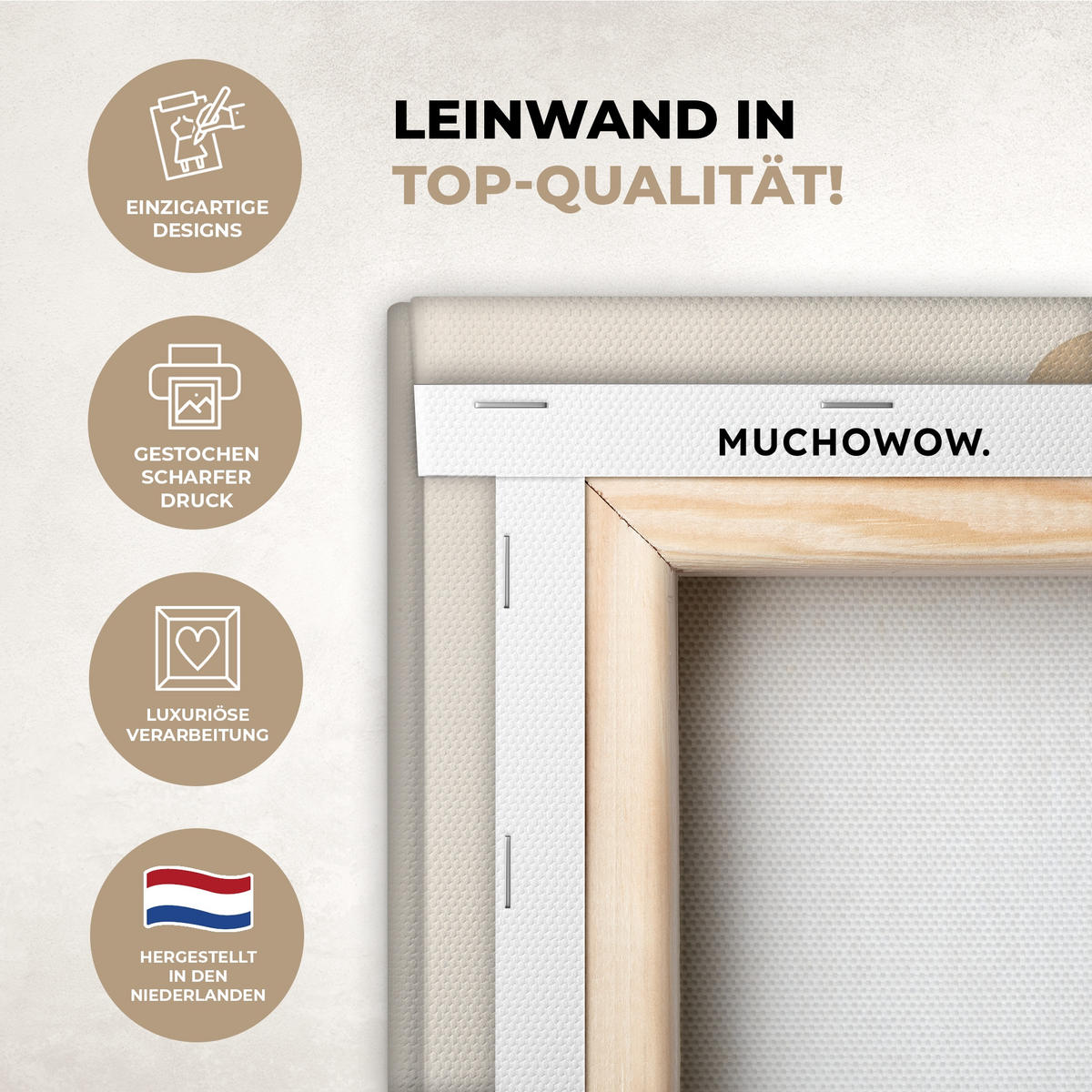 LEINWANDBILD Japandi - Wabi sabi - Beige 30x20 cm - Taupe, Textil (30/20cm) - MuchoWow