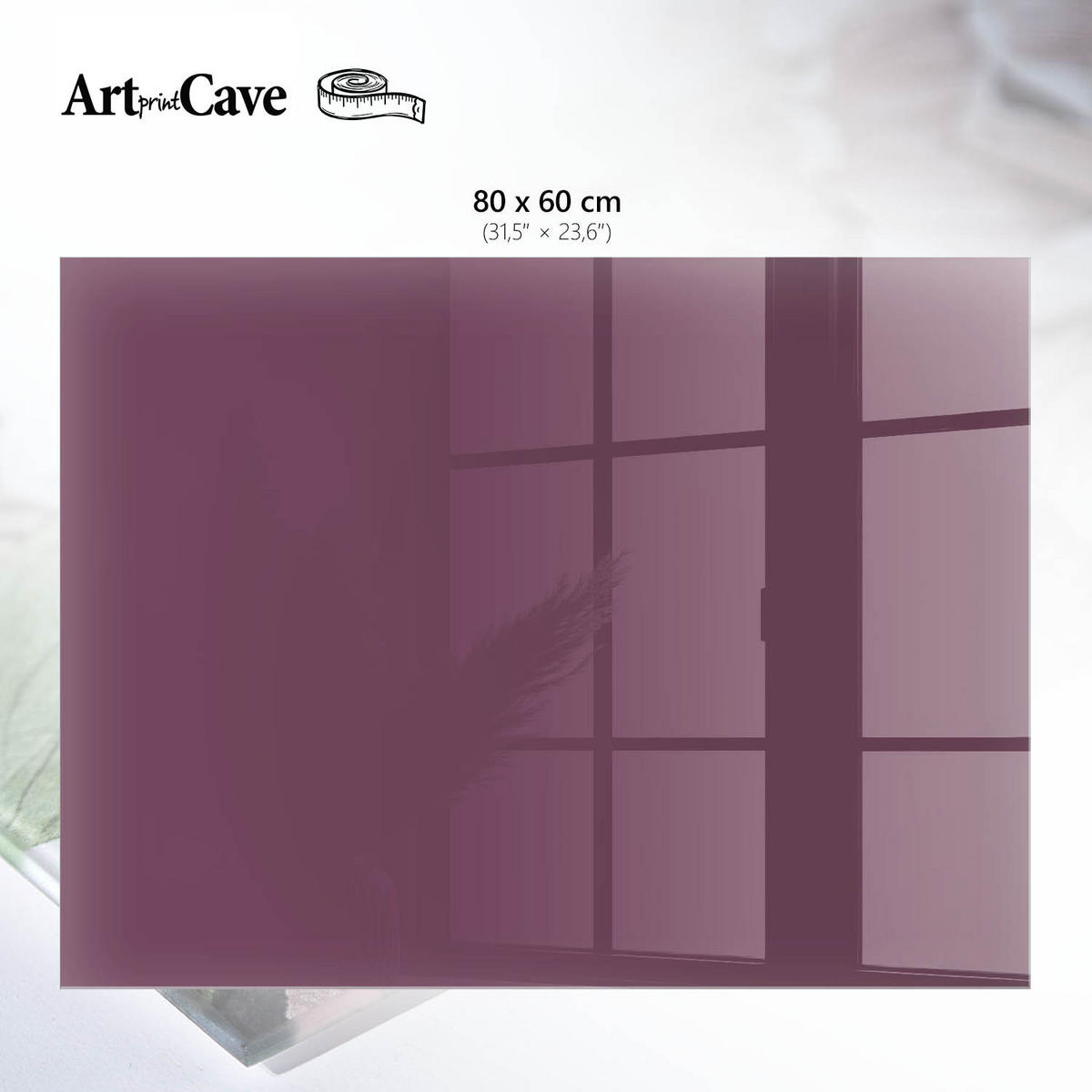 GLASPLATTE 80x60 cm – Lila Farbe - Violett, Glas (0.4/80/60cm) - ArtPrintCave