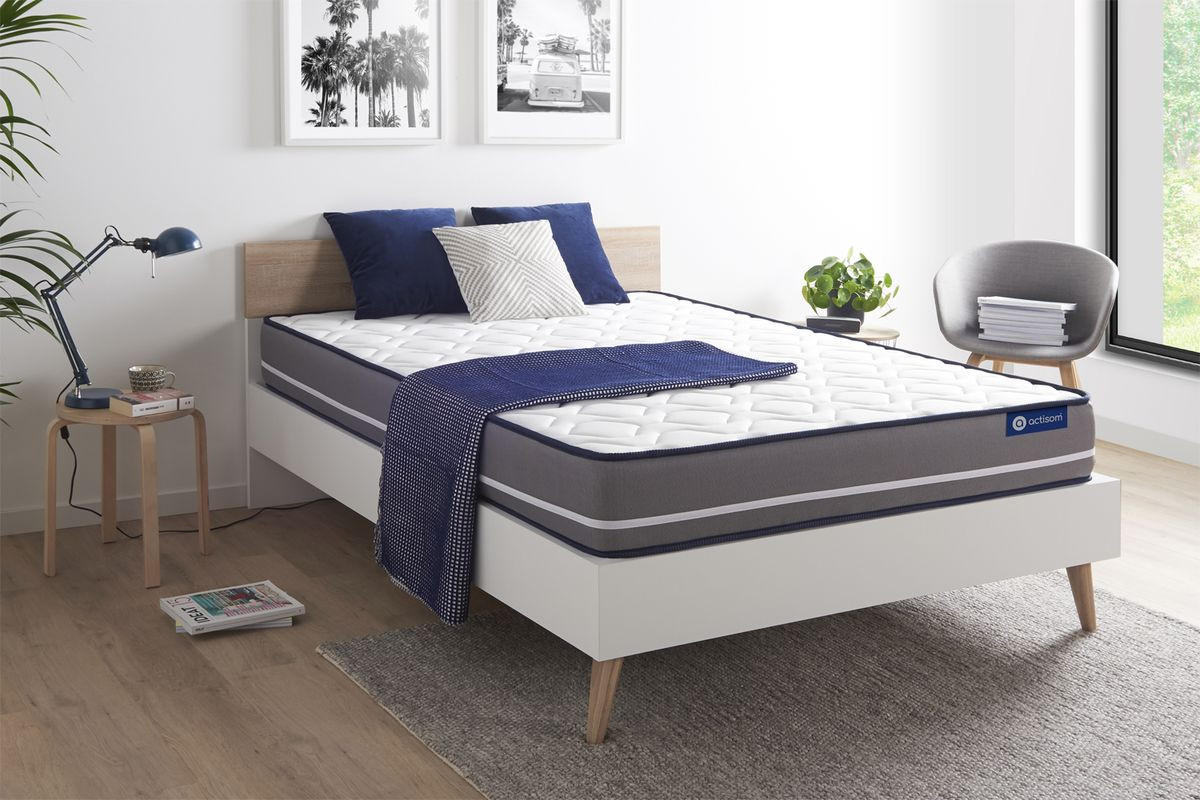 MATRATZE Actilatex pur Latex und Memory-Schaum 135 x 190 cm h3 - Weiß, Textil (135/190cm) - ACTISOM
