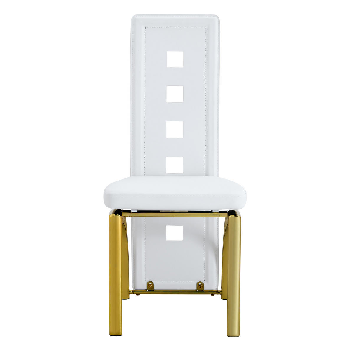 STUHL-SET DE-36589 2 Stück mit PU-Bezug und Metallbeinen Weiß - Weiß, Metall (49/102.5/43cm) - ComfortXL