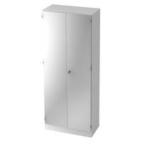 AKTENSCHRANK - 5 Ordnerhöhen 42/80/200,4 cm in Weiß/Silberfarben - Silberfarben/Weiß, Holzwerkstoff (80/200.4/42cm) - bümö