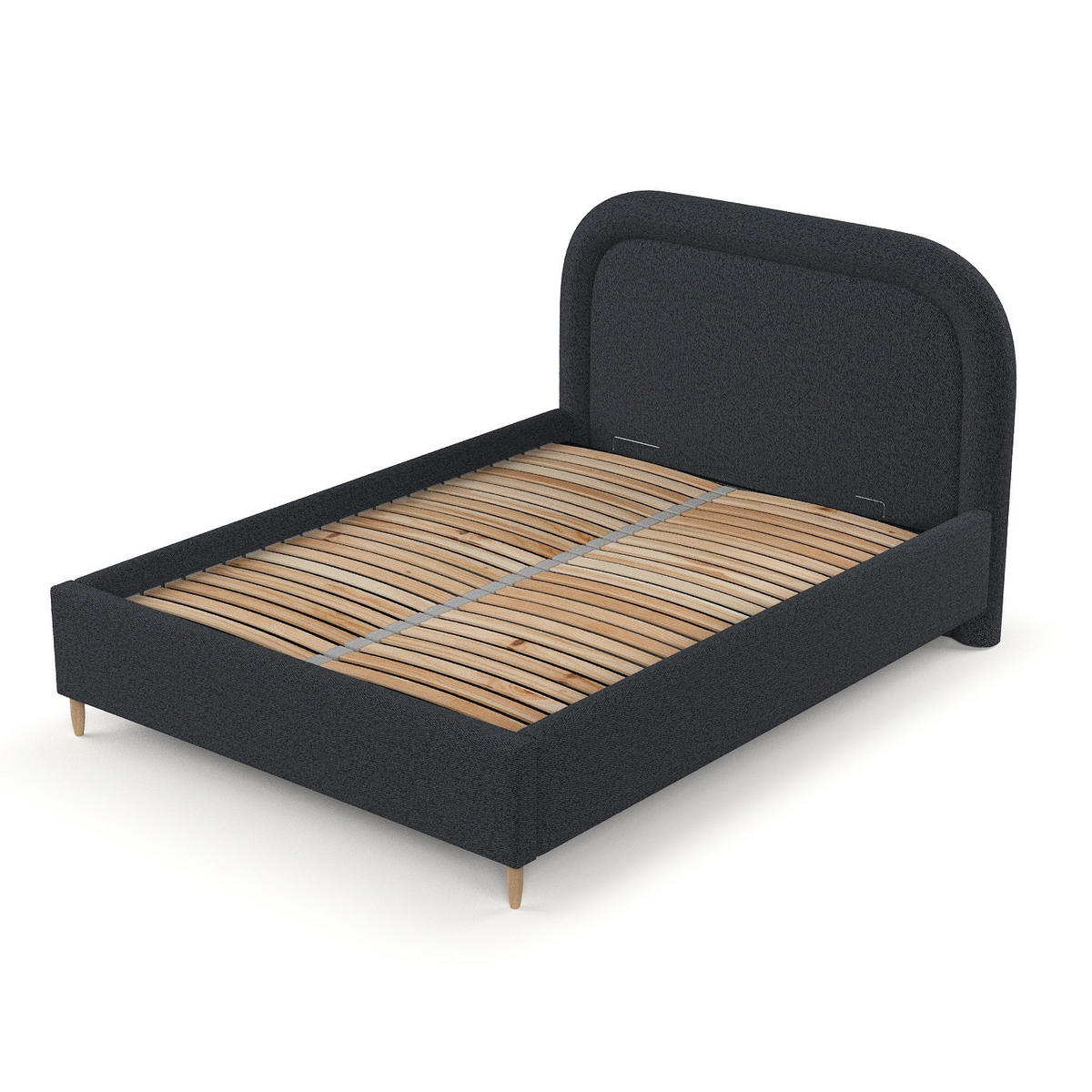 POLSTERBETT Zoya 120/200 cm Anthrazit im Riva Stoff - Anthrazit/Naturfarben, Holz/Holzwerkstoff (120/200cm) - AltaBeds