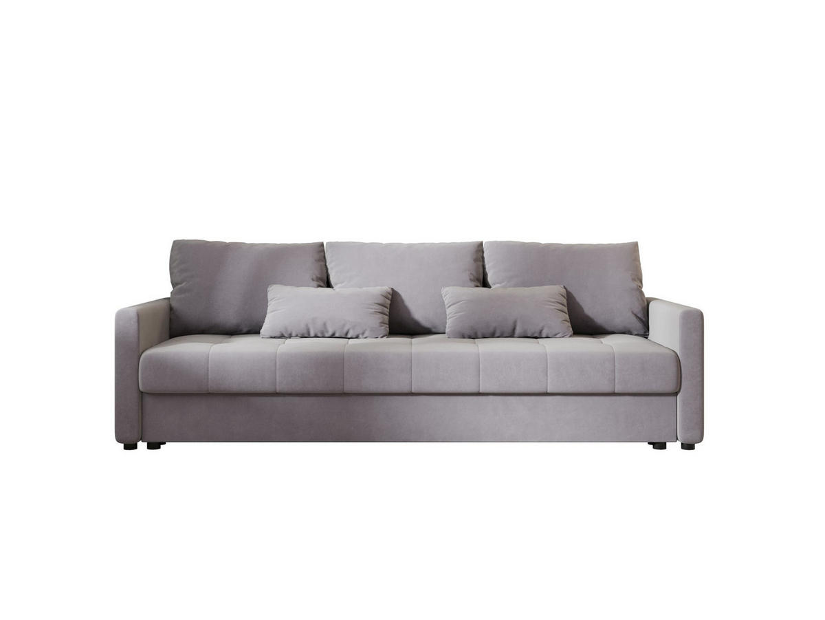 SOFA MOS mit Schlaffunktion ITAKA 50 mit Stauraum - Hellgrau, Textil (84/72/220cm) - Bedante