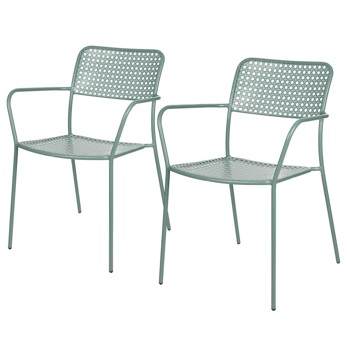 STAPELSTUHL (2er-Set) New Twist - Salbeigrün, Metall (58/80/60cm) - Butlers